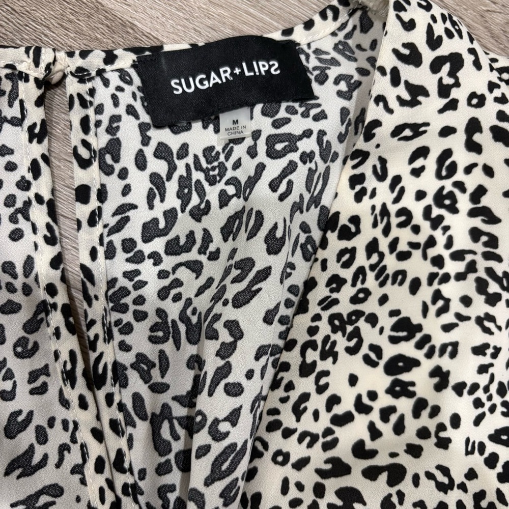 Sugar Lips Leopard Print Drawstring Flowy Romper … - image 6